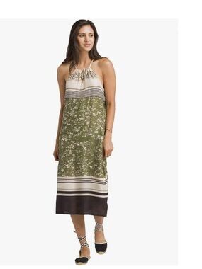 Prana Midi Dress A-line Small Summer Parisol Halter Lenzing Modal Sage Green